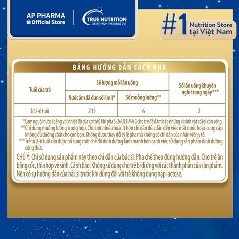  Sữa Nestlé S-26 Ultima 3: Dinh Dưỡng Nuôi Dưỡng Trí Tuệ & Sức Khỏe Cho Trẻ Từ 2-6 Tuổi 