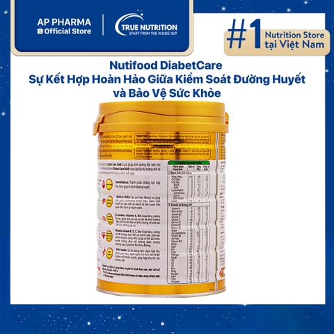 Sữa Nutifood DiabetCare Gold  Sự Kết Hợp Hoàn Hảo Giữa Kiểm Soát Đường Huyết và Bảo Vệ Sức Khỏe