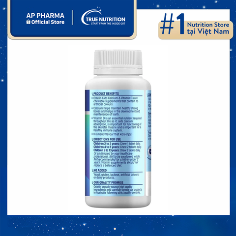  Ostelin Kids Calcium & Vitamin D3: Bổ Sung Vitamin D3 Giúp Trẻ Phát Triển Cao Lớn 