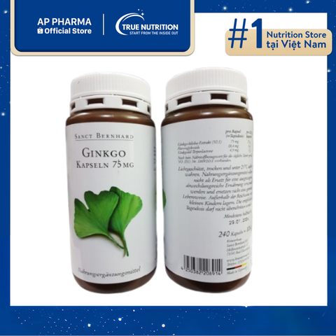  Sanct Bernhard Ginkgo Kapseln 75mg - Tăng Cường Sức Khỏe Não Bộ 