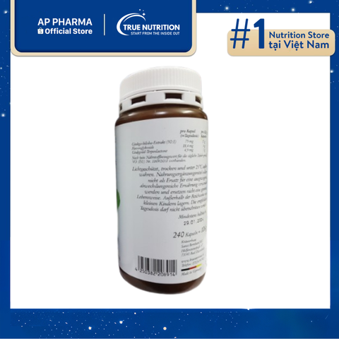  Sanct Bernhard Ginkgo Kapseln 75mg - Tăng Cường Sức Khỏe Não Bộ 