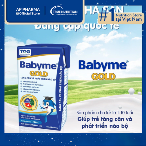  Sữa Babyme Gold: Hỗ trợ tăng chiều cao cho trẻ từ 1-10 tuổi 