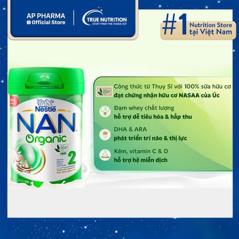  Sữa Bột Nestlé NAN Organic 2: Giải Pháp Dinh Dưỡng Cao Cấp Cho Bé Từ 6 - 12 Tháng 
