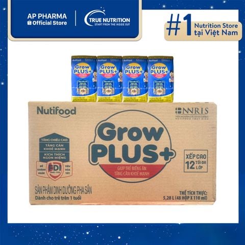  Sữa Grow Plus Xanh 110ml:  Tăng Cân, Chiều Cao & Đề Kháng Cho Trẻ Biếng Ăn và Thấp Còi 