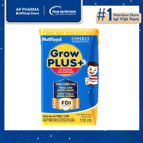  Sữa Grow Plus Xanh 110ml:  Tăng Cân, Chiều Cao & Đề Kháng Cho Trẻ Biếng Ăn và Thấp Còi 