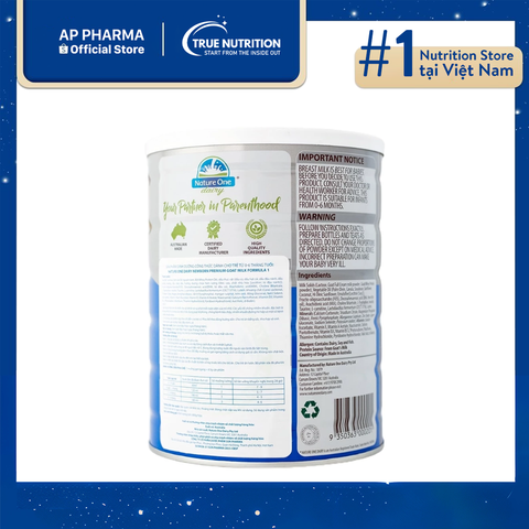  Sữa Nature One Goat 1: Giải Pháp Tối Ưu Cho Sự Phát Triển Của Bé Từ 0-6 Tháng 