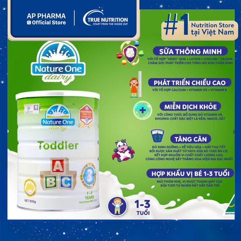  Sữa Nature One Toddler: Giải Pháp Dinh Dưỡng Hoàn Hảo Cho Bé Yêu Từ 1-3 Tuổi 