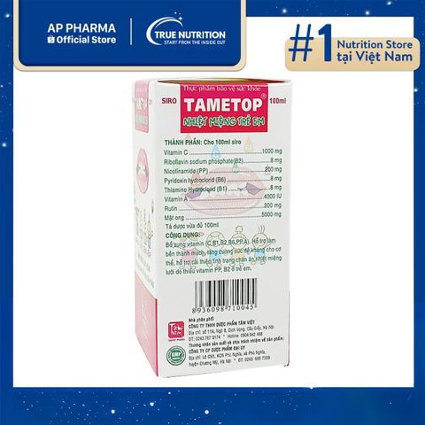  Tametop Siro: Giải Pháp Trị Nhiệt Miệng Cho Trẻ Từ Thiên Nhiên 