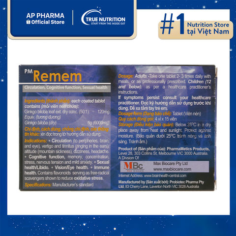  Thuốc PM Remem 120mg Giá Bao Nhiêu? Thành Phần Và Lưu Ý Khi Dùng 
