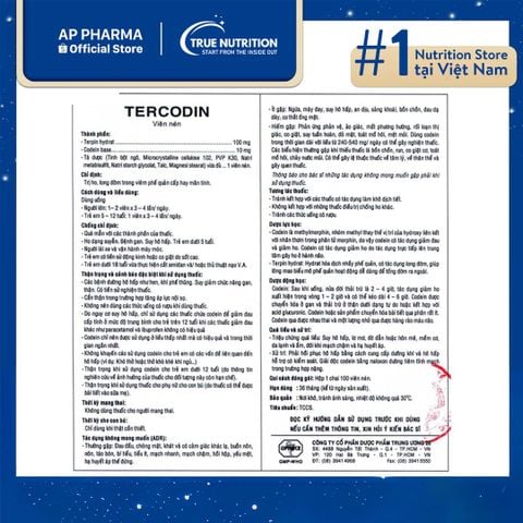  Thuốc Tercodin Trị Bệnh Gì? Giá Bao Nhiêu, Cần Lưu Ý Gì Khi Dùng 