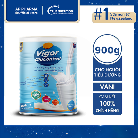 Sản phẩm thực phẩm bổ sung Vigor GluControl Hộp 900g Enzogenol, Tảo spirulina