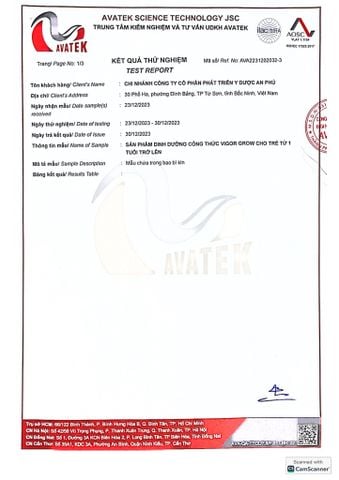  Sản phẩm dinh dưỡng công thức Vigor Grow - Bổ Sung Dinh Dưỡng Cho Trẻ Từ 1 Tuổi, Dùng Cho Trẻ Thấp Còi Chậm Tăng Cân 