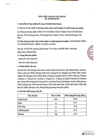  Sản phẩm thực phẩm bổ sung Vigor Plant Based Hộp 900g, Bổ Sung Dinh Dưỡng Từ Các Loại Hạt 