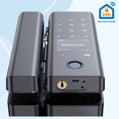 Khóa điện tử cửa kính OLOK G506 (Vân tay - Thẻ từ - Mã số - App)