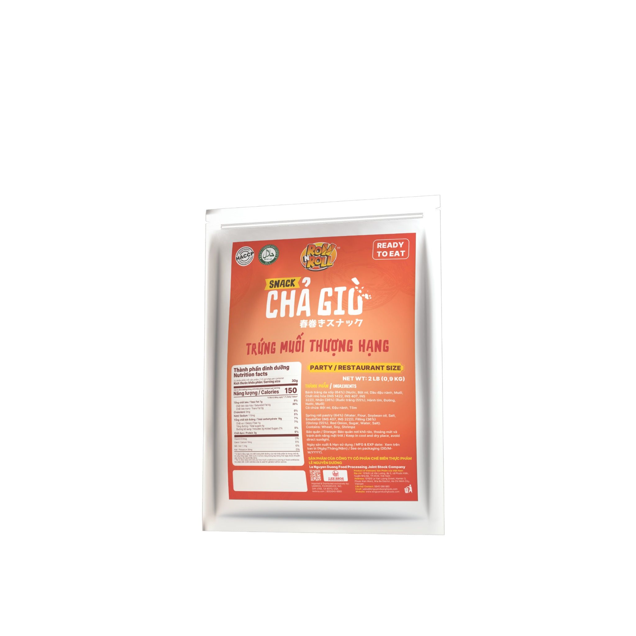  SNACK CHẢ GIÒ NHÂN TRỨNG MUỐI HOÀNG KIM - PARTY/RESTAURANT SIZE 500GRAM - 900GRAM - 1000GRAM 