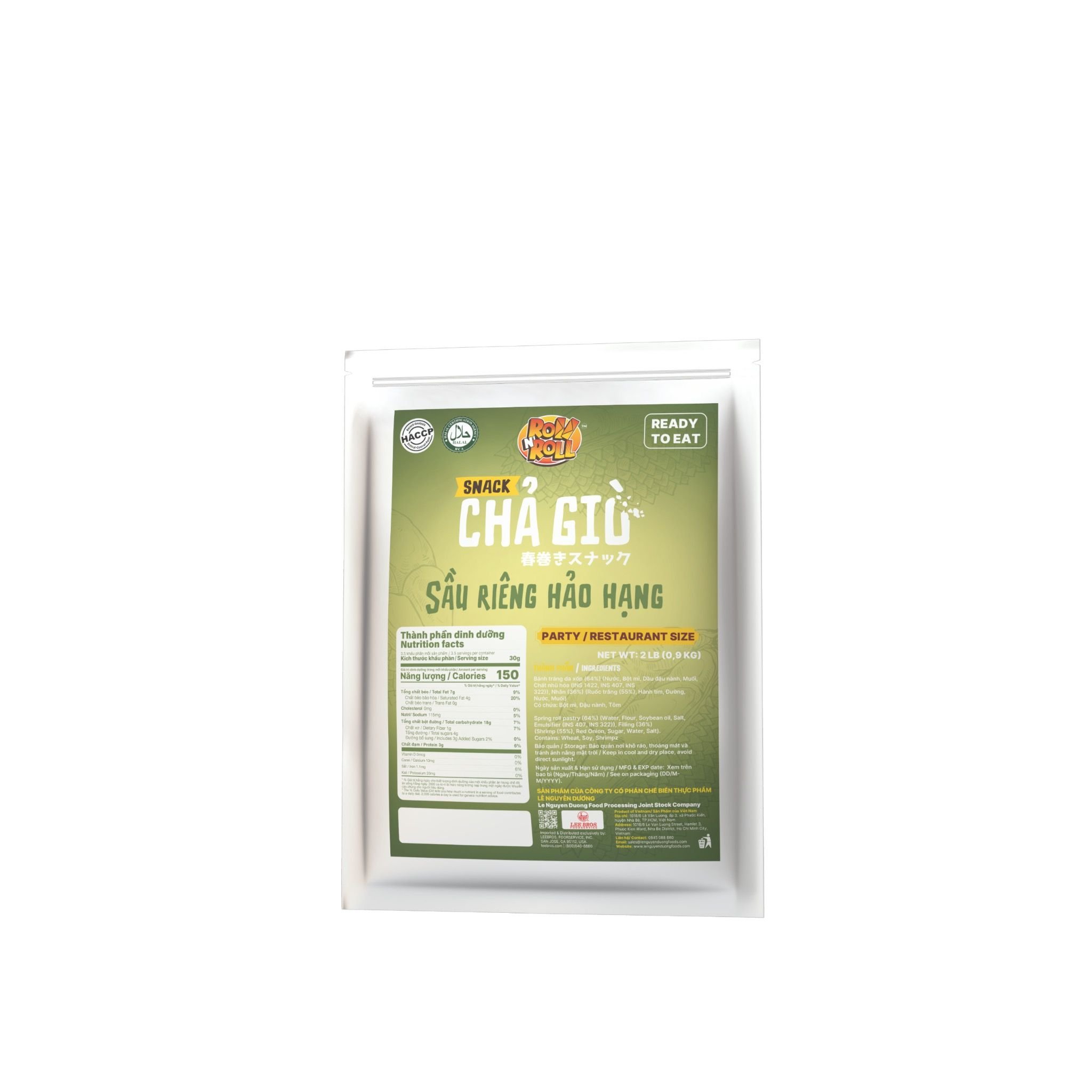  SNACK CHẢ GIÒ NHÂN SẦU RIÊNG HẢO HẠNG - PARTY/RESTAURANT SIZE 500GRAM - 900GRAM - 1000GRAM 