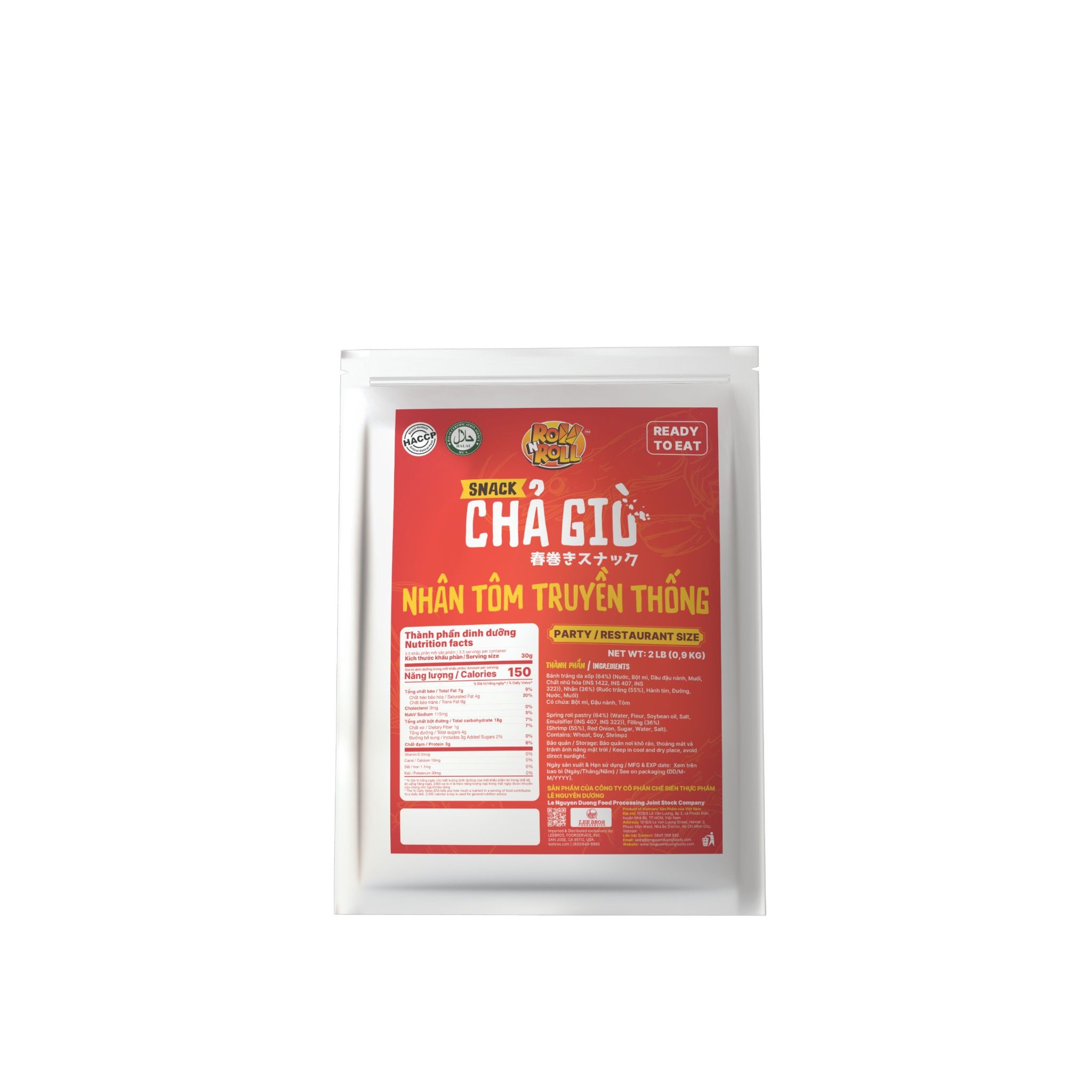  SNACK CHẢ GIÒ NHÂN TÔM TRUYỀN THỐNG - PARTY/RESTAURANT SIZE 500GRAM - 900GRAM - 1000GRAM 