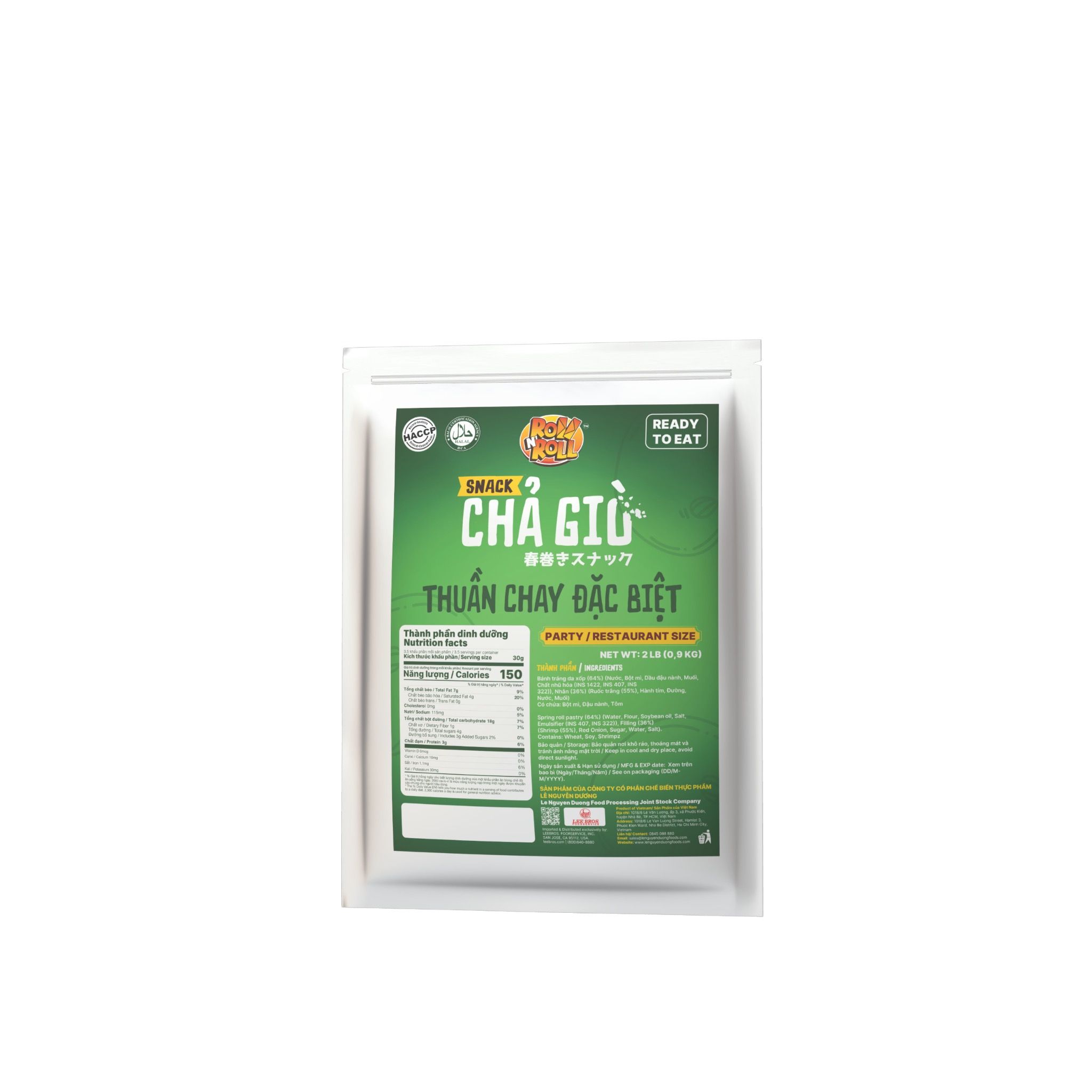  SNACK CHẢ GIÒ NHÂN THUẦN CHAY ĐẶC BIỆT - PARTY/RESTAURANT SIZE 500GRAM - 900GRAM - 1000GRAM 