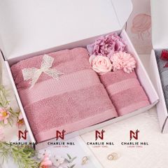 Set 2 khăn quà tặng Charlie- Lavie En Rose 01