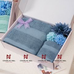 Set 2 khăn quà tặng Charlie- Lavie En Rose 01