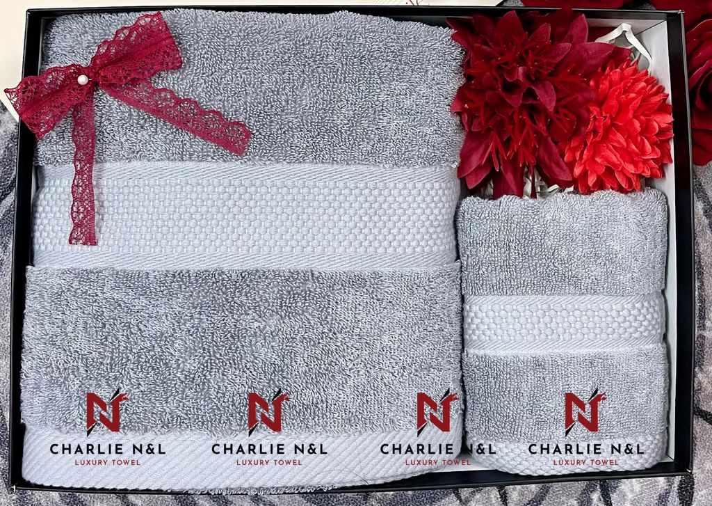 Set 2 khăn quà tặng Charlie- Lavie En Rose 01