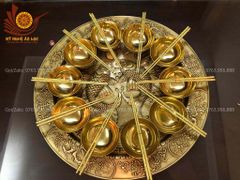 Phụ Kiện Đồng Vàng - Bộ Bát Đũa Thờ Bằng Đồng