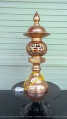 Phụ Kiện Đúc Thủ Công Đèn Thờ 45 Đồng Đỏ Ám Hoa Văn