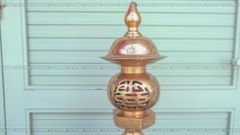 Phụ Kiện Đúc Thủ Công Đèn Thờ 45 Đồng Đỏ Ám Hoa Văn