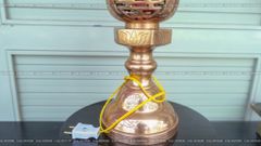 Phụ Kiện Đúc Thủ Công Đèn Thờ 45 Đồng Đỏ Ám Hoa Văn