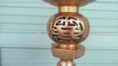 Phụ Kiện Đúc Thủ Công Đèn Thờ 45 Đồng Đỏ Ám Hoa Văn