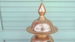 Phụ Kiện Đúc Thủ Công Đèn Thờ 45 Đồng Đỏ Ám Hoa Văn