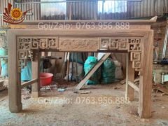 Bàn Thờ  Đứng - Án Gian Đục Truyện  Kích Thước 175*81*117 Gỗ Hương Đá
