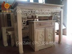 Bàn Thờ  Đứng - Án Gian Đục Truyện  Kích Thước 175*81*117 Gỗ Hương Đá