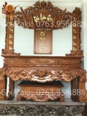 Bàn Thờ  Đứng - Án Gian Đục Truyện  Kích Thước 197*89*117 Gỗ Gụ