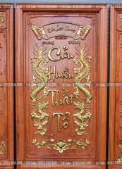 Tranh Thờ Cửu Huyền Thất Tổ Gỗ Hương Đá Kích Thước 107*107 Cm