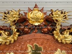 Cuốn Thư Câu Đối Gỗ Hương Đá Đức Lưu Quang Dát Vàng Kích Thước Cuốn Thư 197*87*4 - Câu Đối 197*28*4