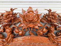 Cuốn Thư Câu Đối Gỗ Hương Đá Đục Song Long Kích Thước Cuốn Thư 197*87*4 - Câu Đối 197*28*4