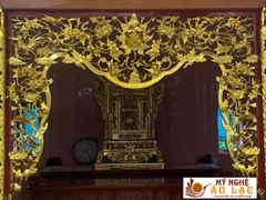 Cửa Võng Gỗ Mai Điểu Sơn Son Thếp Vàng Gỗ Hương Đỏ