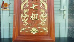 Tranh Thờ Cửu Huyền Thất Tổ Gỗ Hương Đỏ Kích Thước 108*108 - chữ nho