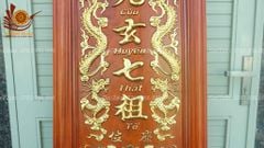 Tranh Thờ Cửu Huyền Thất Tổ Gỗ Hương Đỏ Kích Thước 108*108 - chữ nho
