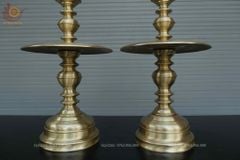 Bộ Ngũ Sự Bằng Đồng Vàng Song Long Chầu Nguyệt- Đỉnh Vuông - Cao 60cm