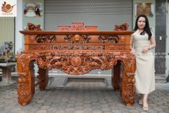 Bàn thờ đứng  - Án gian vua sập thờ gỗ kích thước 1m97 dạ tiền nguyên khối dày 10cm