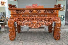 Bàn thờ đứng  - Án gian vua sập thờ gỗ kích thước 1m97 dạ tiền nguyên khối dày 10cm