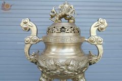 Bộ Ngũ Sự Bằng Đồng Vàng Cao 45 Rồng Vàng Mộc