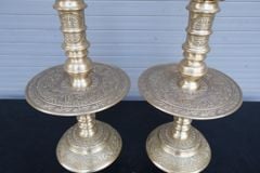 Đỉnh Đồng Ngũ Sự Bằng Đồng Vàng Song Long Chầu Nguyệt Cao 60 Cm Chữ Việt