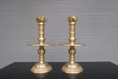 Bộ Ngũ Sự Bằng Đồng Vàng Cao 60 Rồng Vàng Mộc + Ngai 5 Chén + Ấm Rượu Cao 20cm+ Ống Hương+ Ba Đài+ Mâm Bồng + Lọ Hoa