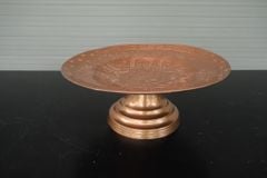 Bộ Ngũ Sự Bằng Đồng Đỏ Cao 70cm + Mâm Bồng 35cm Song Long Chầu Mặt Nguyệt Đồng Đỏ Mộc