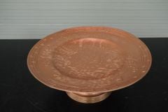Bộ Ngũ Sự Bằng Đồng Đỏ Cao 70cm + Mâm Bồng 35cm Song Long Chầu Mặt Nguyệt Đồng Đỏ Mộc