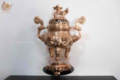 Bộ Ngũ Sự Bằng Đồng Đỏ Cao 50 Song Long Chầu Mặt Nguyệt Đồng Đỏ Mộc