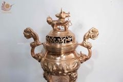 Bộ Ngũ Sự Bằng Đồng Đỏ Cao 50 Song Long Chầu Mặt Nguyệt Đồng Đỏ Mộc